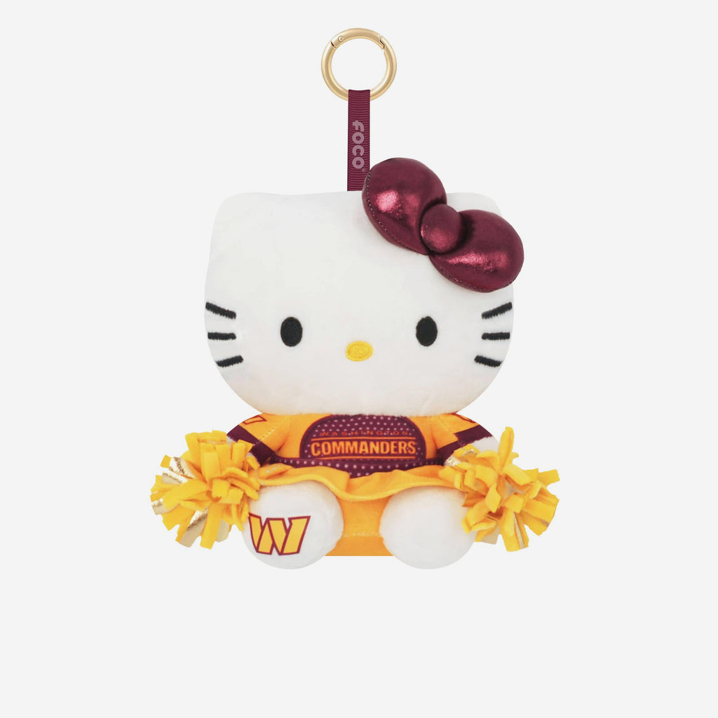 Washington Commanders Plush Hello Kitty® Cheerleader Bag Charm Keychain FOCO - FOCO.com