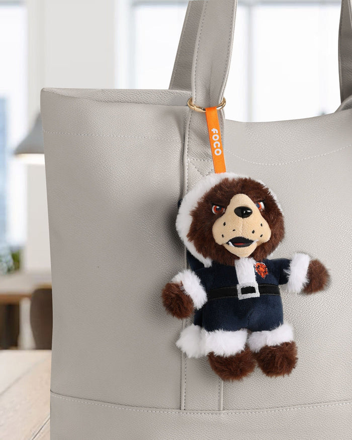 Chicago Bears Plush Mascot Santa Bag Charm Keychain FOCO - FOCO.com