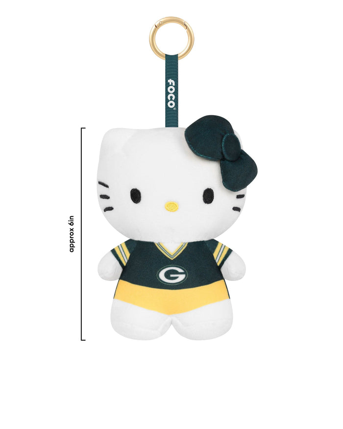 Green Bay Packers Plush Hello Kitty® Bag Charm Keychain