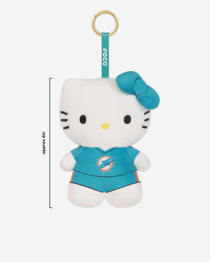Miami Dolphins Plush Hello Kitty® Bag Charm Keychain FOCO - FOCO.com