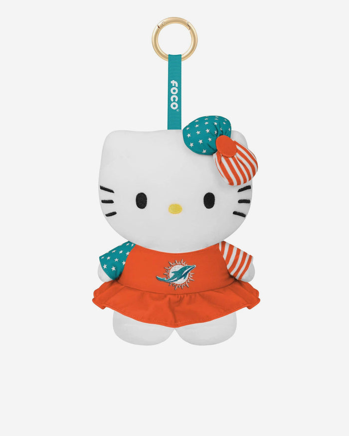 Miami Dolphins Americana Plush Hello Kitty® Bag Charm Keychain FOCO - FOCO.com