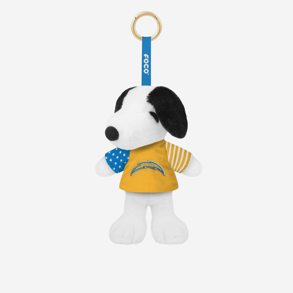 Los Angeles Chargers Americana Plush Snoopy Peanuts Bag Charm Keychain FOCO - FOCO.com