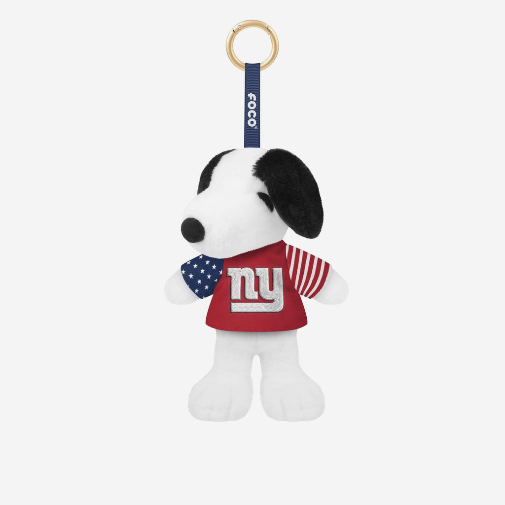 New York Giants Americana Plush Snoopy Peanuts Bag Charm Keychain FOCO - FOCO.com