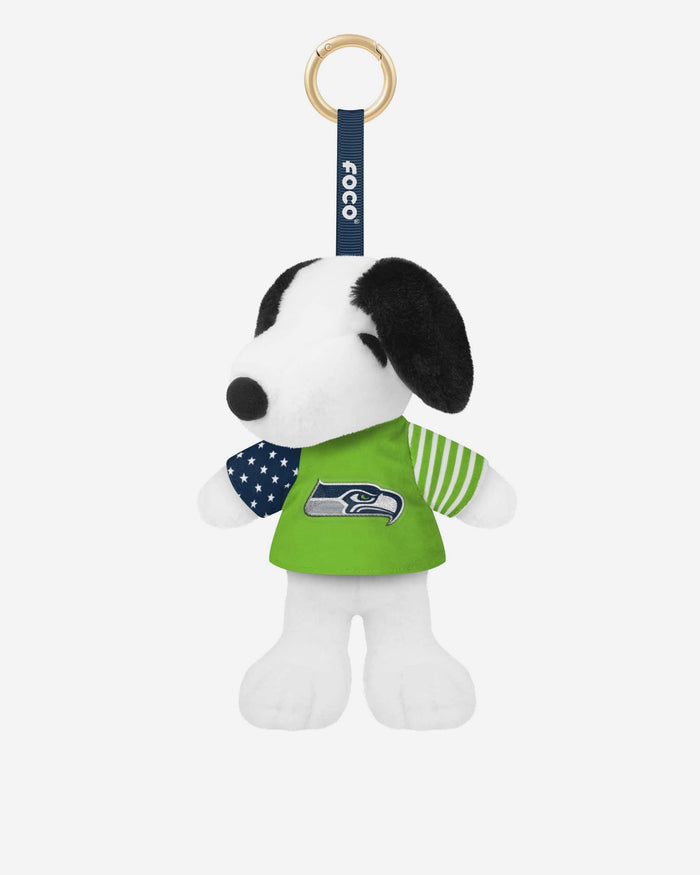 Seattle Seahawks Americana Plush Snoopy Peanuts Bag Charm Keychain FOCO - FOCO.com