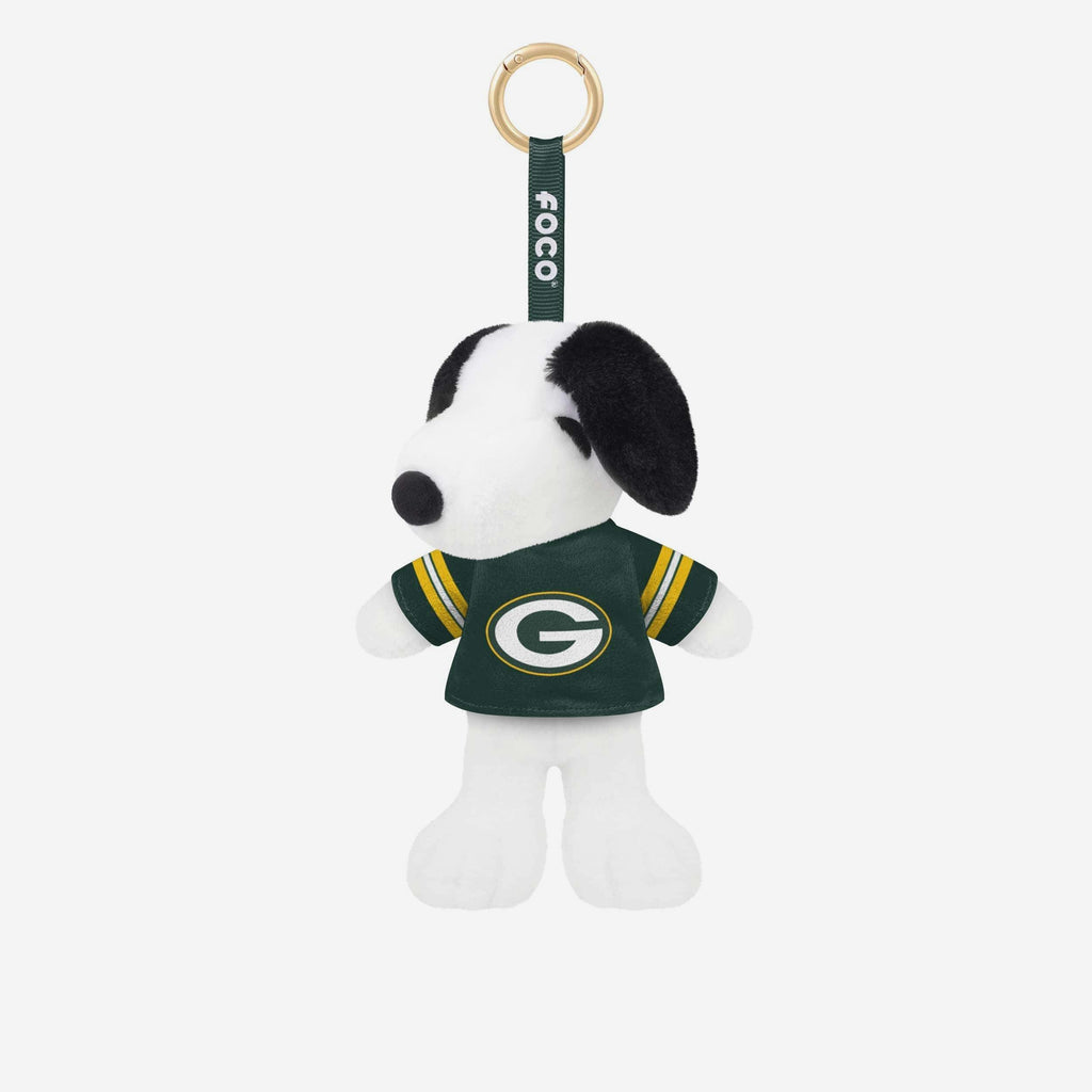 Green Bay Packers Plush Snoopy Peanuts Bag Charm Keychain FOCO - FOCO.com