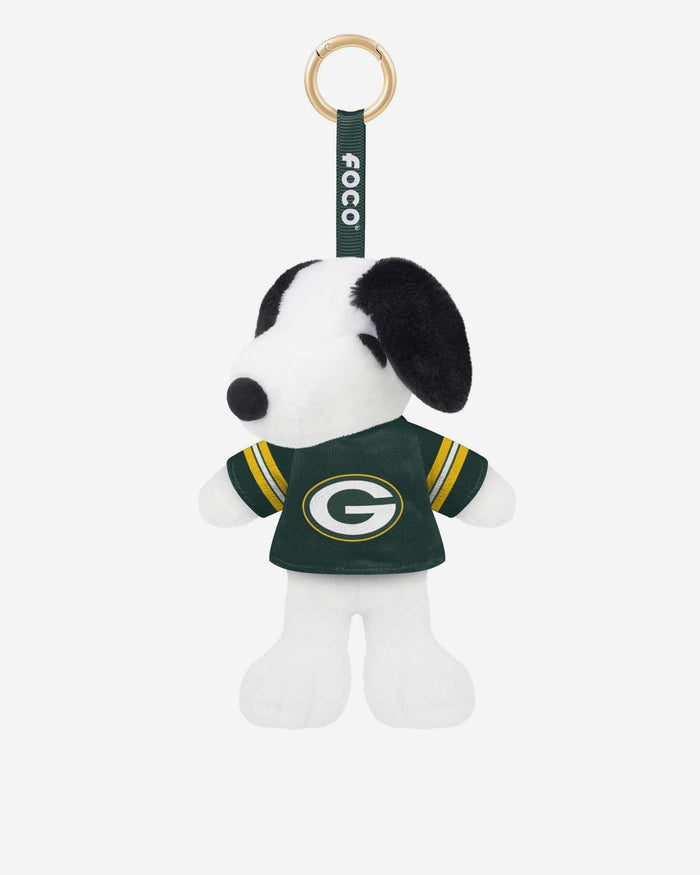Green Bay Packers Plush Snoopy Peanuts Bag Charm Keychain FOCO - FOCO.com