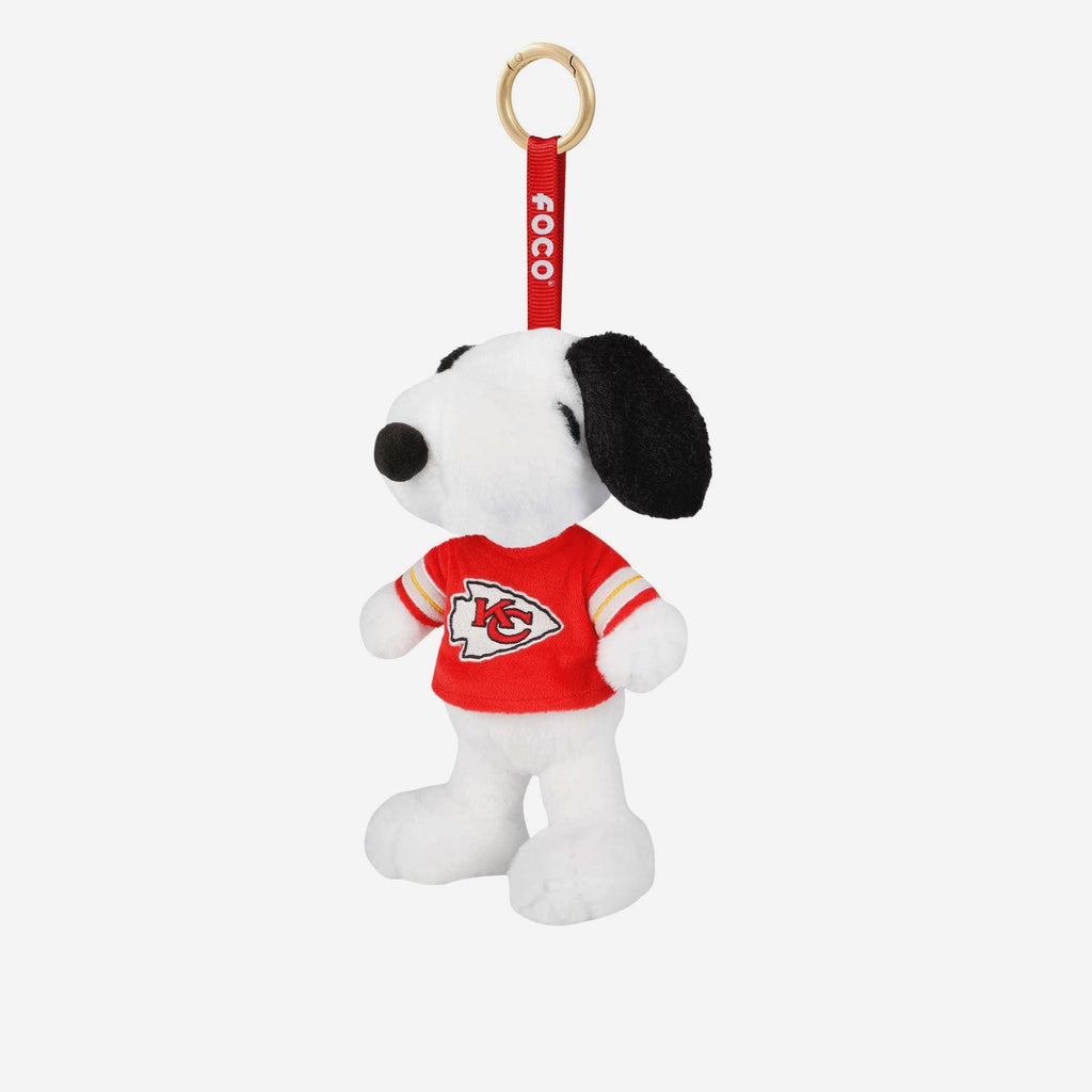 Kansas City Chiefs Plush Snoopy Peanuts Bag Charm Keychain FOCO - FOCO.com