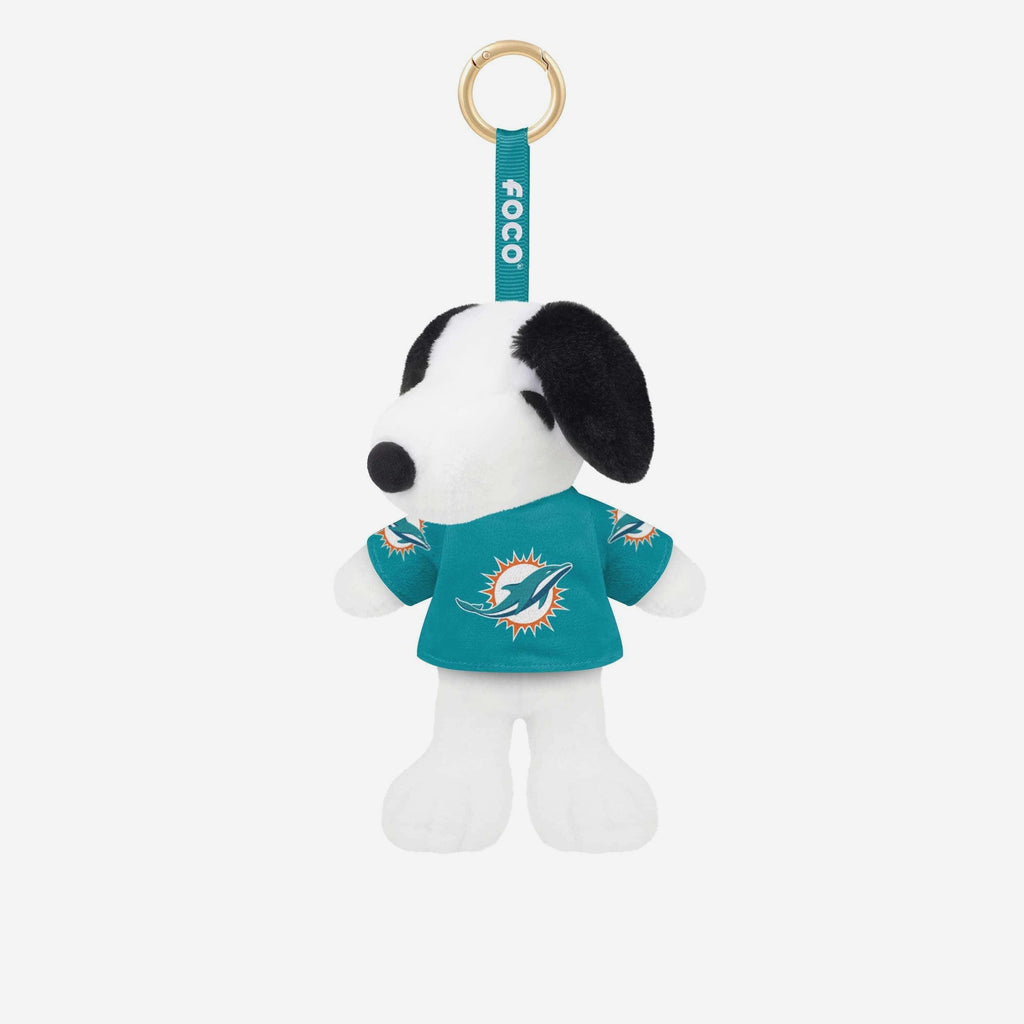 Miami Dolphins Plush Snoopy Peanuts Bag Charm Keychain FOCO - FOCO.com