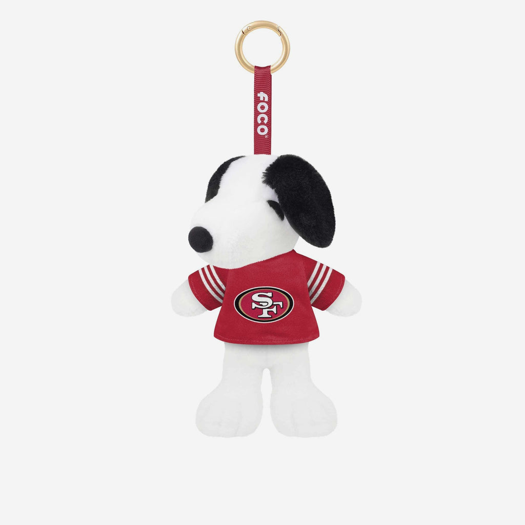 San Francisco 49ers Plush Snoopy Peanuts Bag Charm Keychain FOCO - FOCO.com