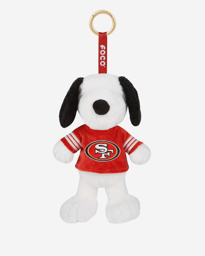 San Francisco 49ers Plush Snoopy Peanuts Bag Charm Keychain FOCO - FOCO.com