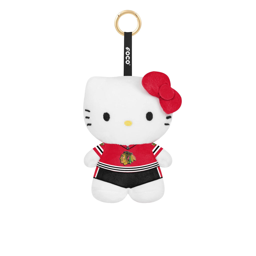 Chicago Blackhawks Plush Hello Kitty® Bag Charm Keychain FOCO - FOCO.com
