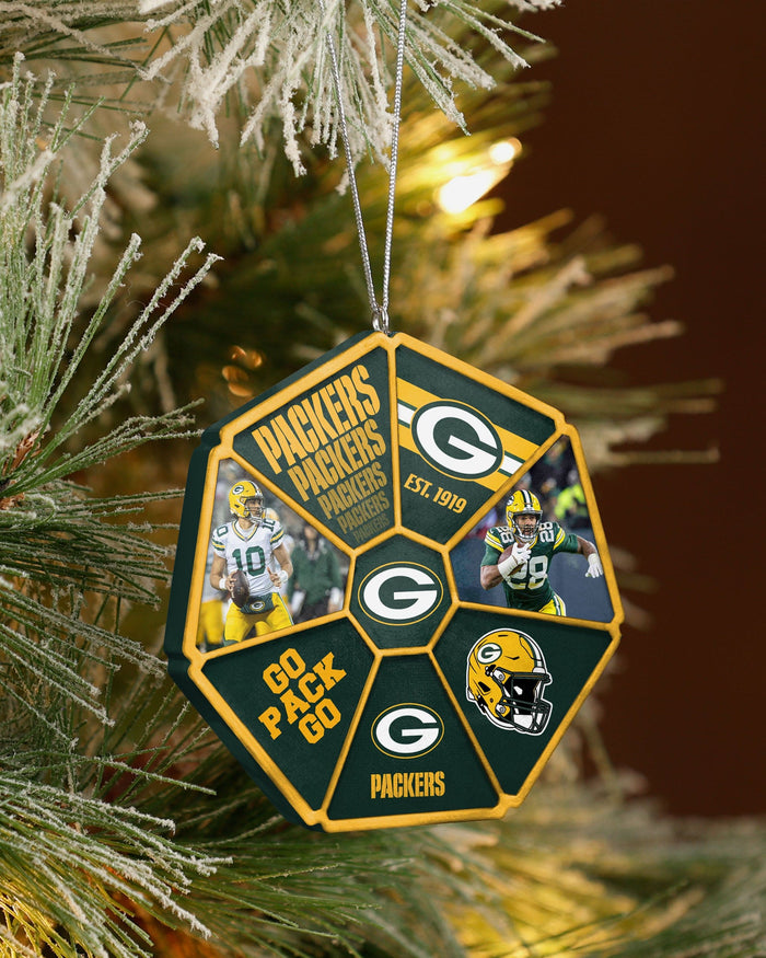 Green Bay Packers Team Wheel Ornament FOCO - FOCO.com