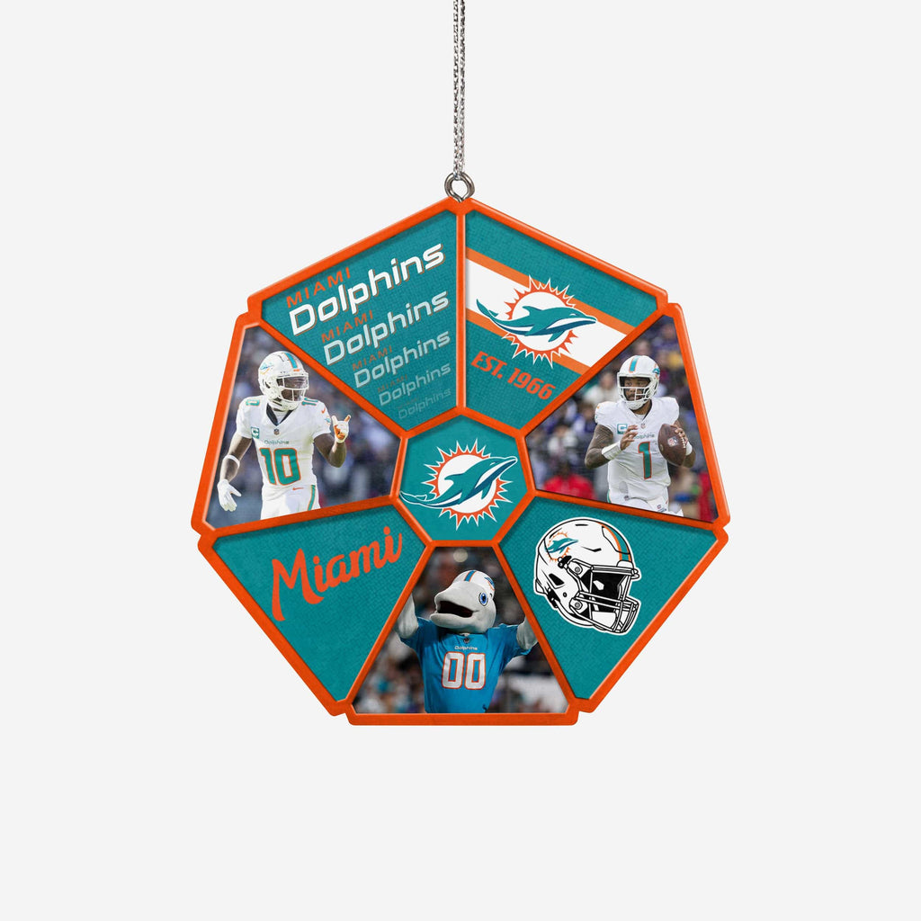 Miami Dolphins Team Wheel Ornament FOCO - FOCO.com