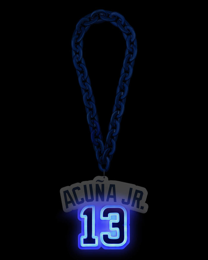 Ronald Acuna Jr Atlanta Braves Neon Light Up Big Logo Player Chain FOCO - FOCO.com