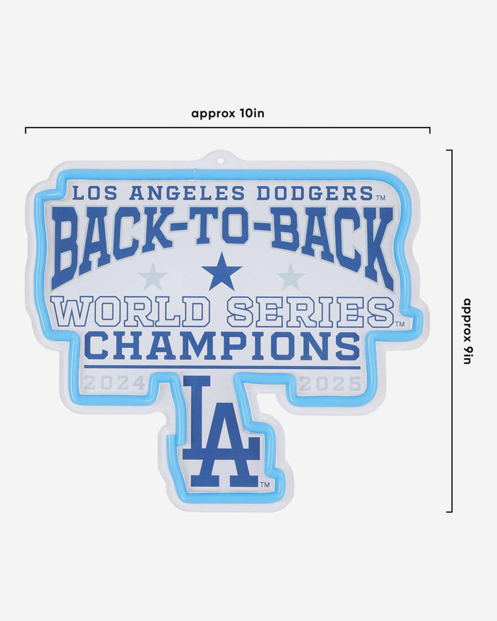 Los Angeles Dodgers 2025 Back To Back World Series Champions Neon Light Up Big Logo Chain FOCO - FOCO.com