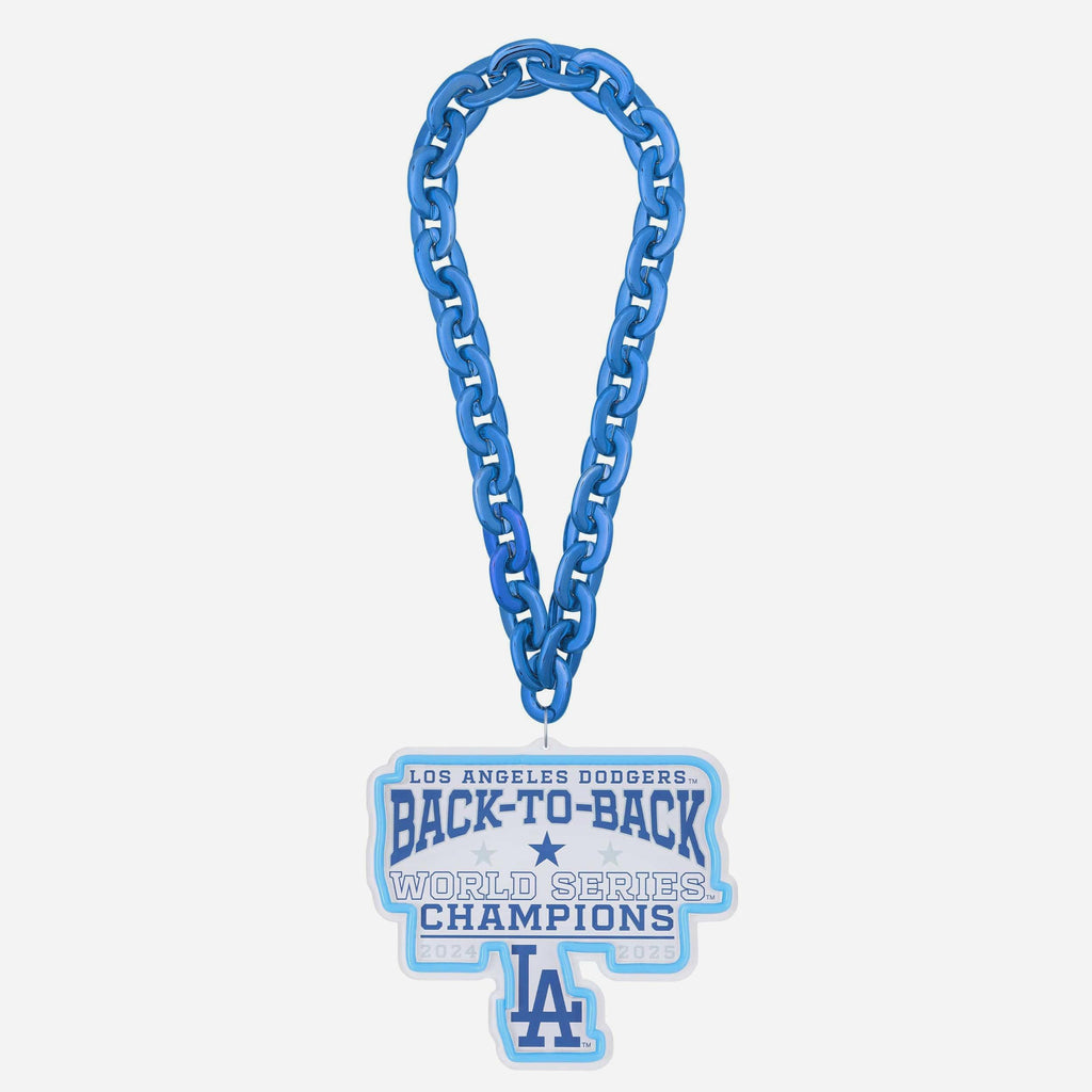 Los Angeles Dodgers 2025 Back To Back World Series Champions Neon Light Up Big Logo Chain FOCO - FOCO.com