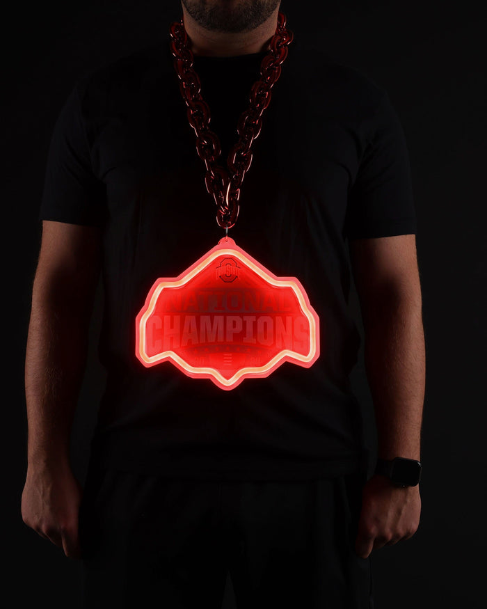 Ohio State Buckeyes 2024 Football National Champions Neon Light Up Big Logo Chain FOCO - FOCO.com