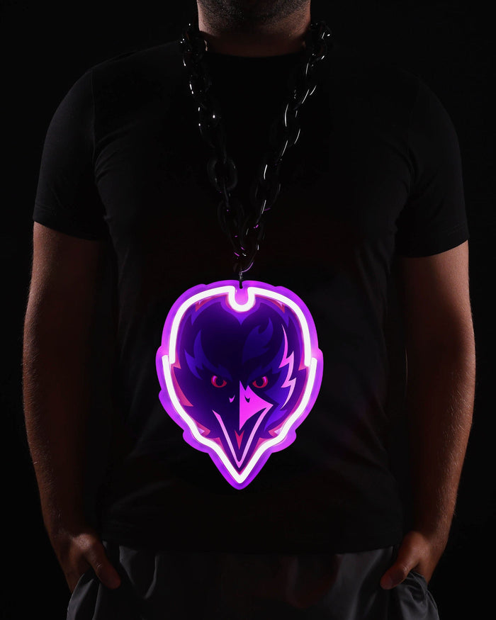 Baltimore Ravens Neon Light Up Big Logo Chain FOCO - FOCO.com