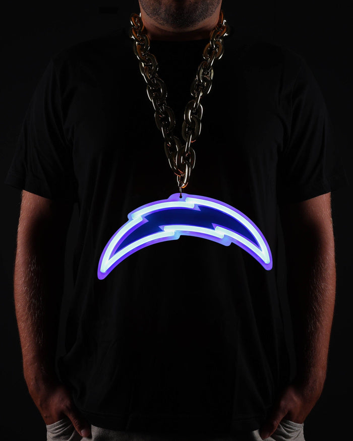 Los Angeles Chargers Neon Light Up Big Logo Chain FOCO - FOCO.com