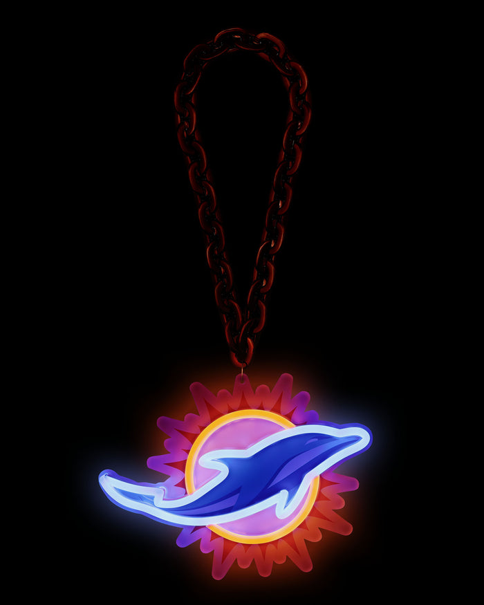 Miami Dolphins Neon Light Up Big Logo Chain FOCO - FOCO.com