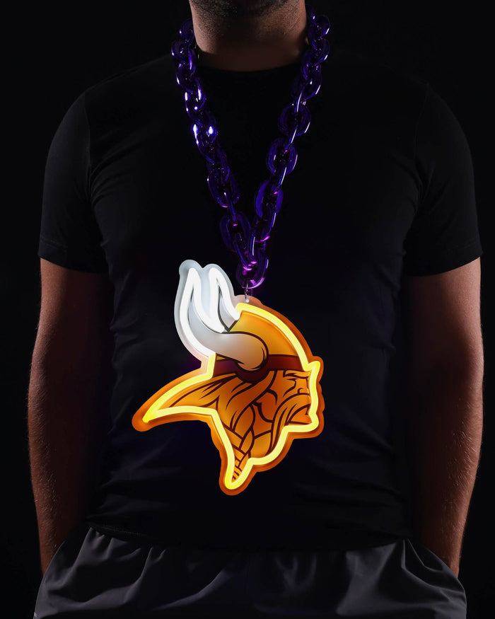 Minnesota Vikings Neon Light Up Big Logo Chain FOCO - FOCO.com