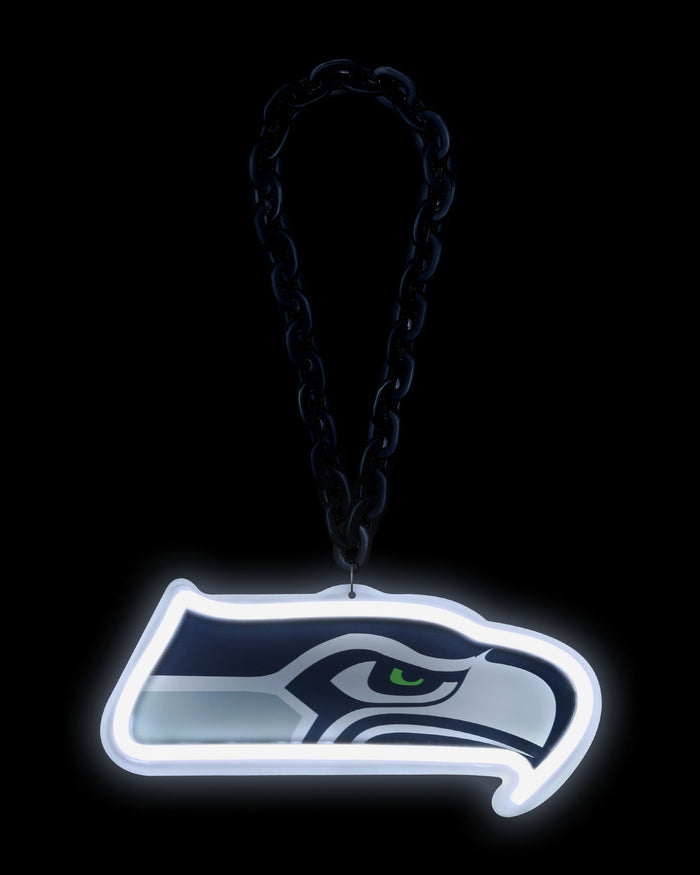 Seattle Seahawks Neon Light Up Big Logo Chain FOCO - FOCO.com