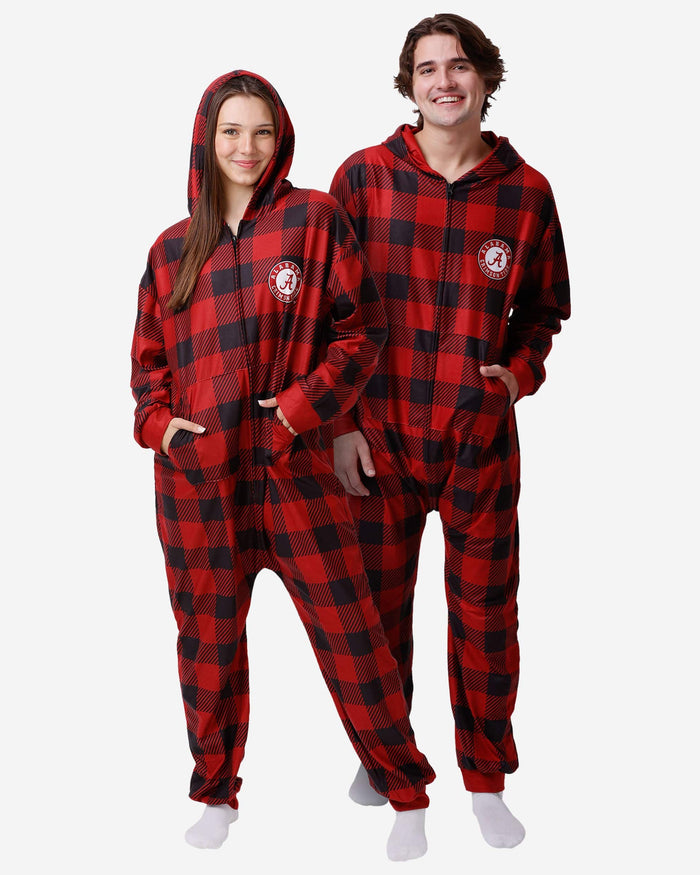 Alabama Crimson Tide Plaid One Piece Pajamas FOCO S - FOCO.com