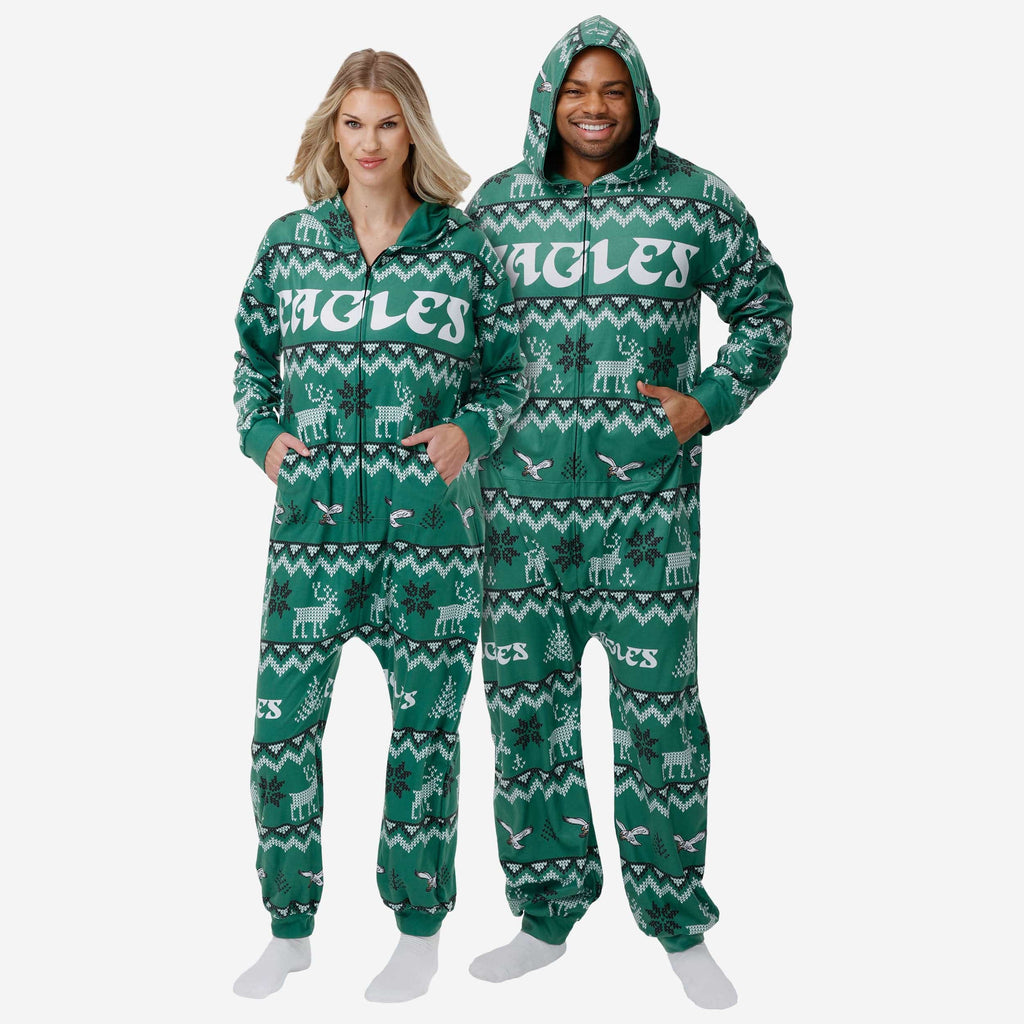 Philadelphia Eagles Kelly Green Ugly One Piece Pajamas FOCO S - FOCO.com