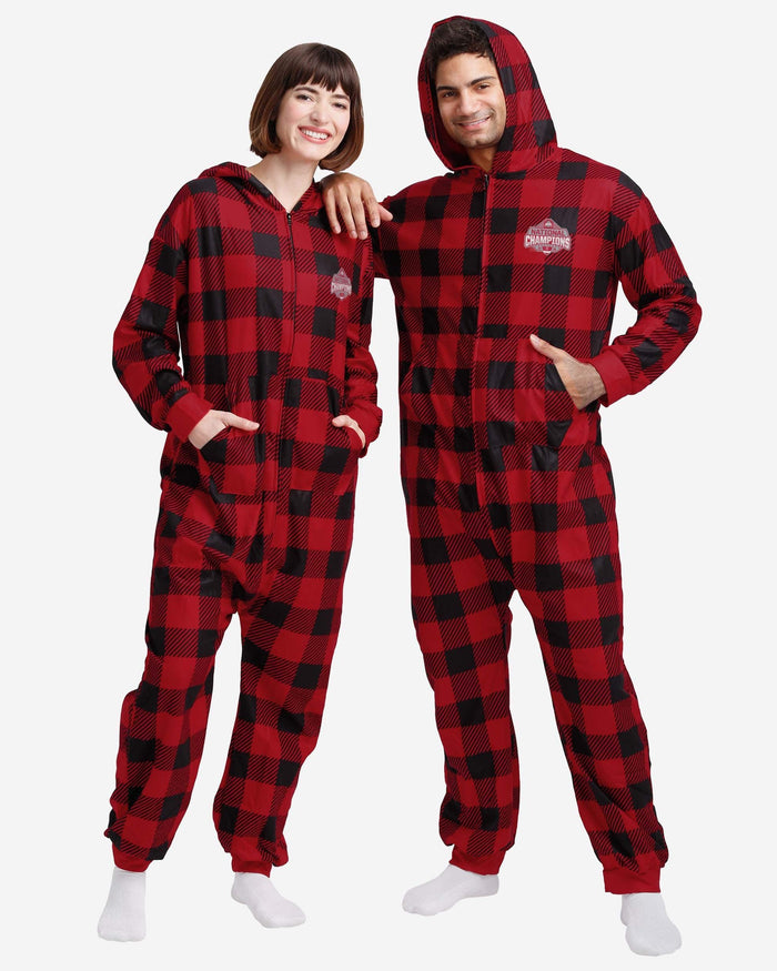 Ohio State Buckeyes 2024 Football National Champions Plaid One Piece Pajamas FOCO S - FOCO.com