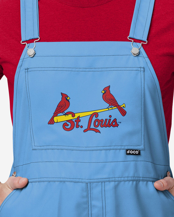 St Louis Cardinals Powder Blue Mens Big Logo Bib Overalls FOCO - FOCO.com