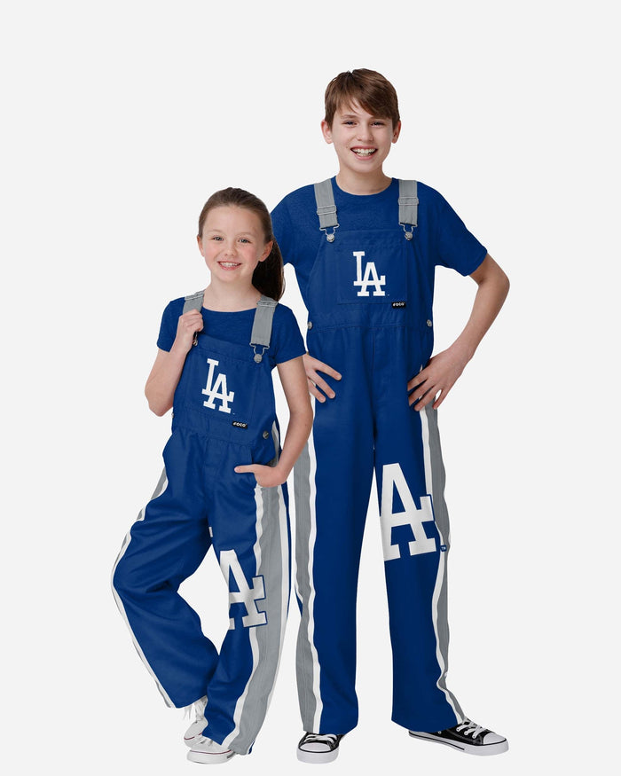 Los Angeles Dodgers Youth Team Stripe Bib Overalls FOCO 8 (S) - FOCO.com