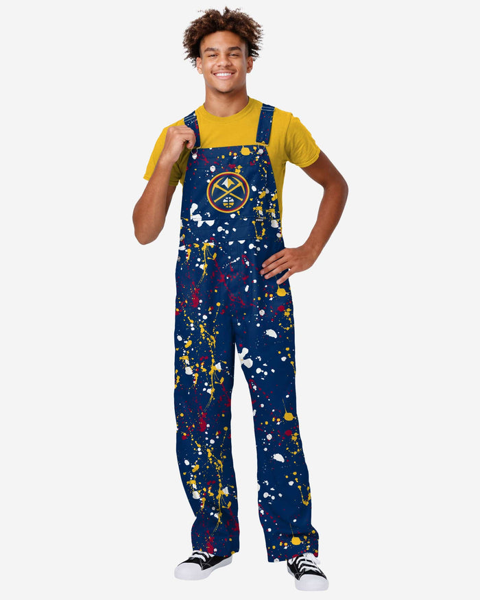 Denver Nuggets Mens Paint Splatter Bib Overalls FOCO S - FOCO.com