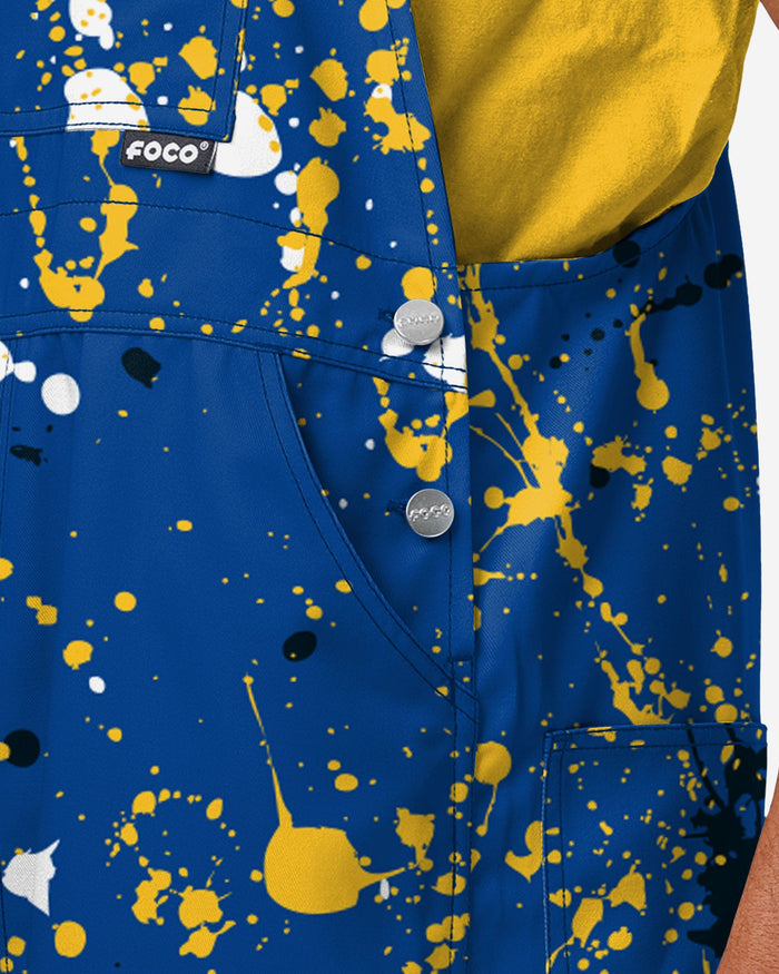 Golden State Warriors Mens Paint Splatter Bib Overalls FOCO - FOCO.com
