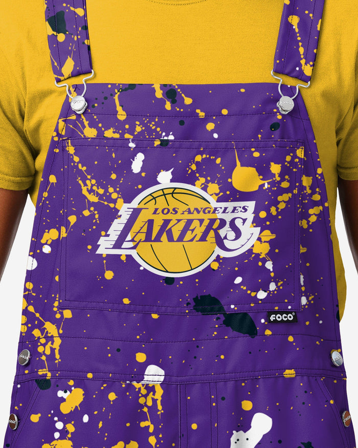 Los Angeles Lakers Mens Paint Splatter Bib Overalls FOCO - FOCO.com