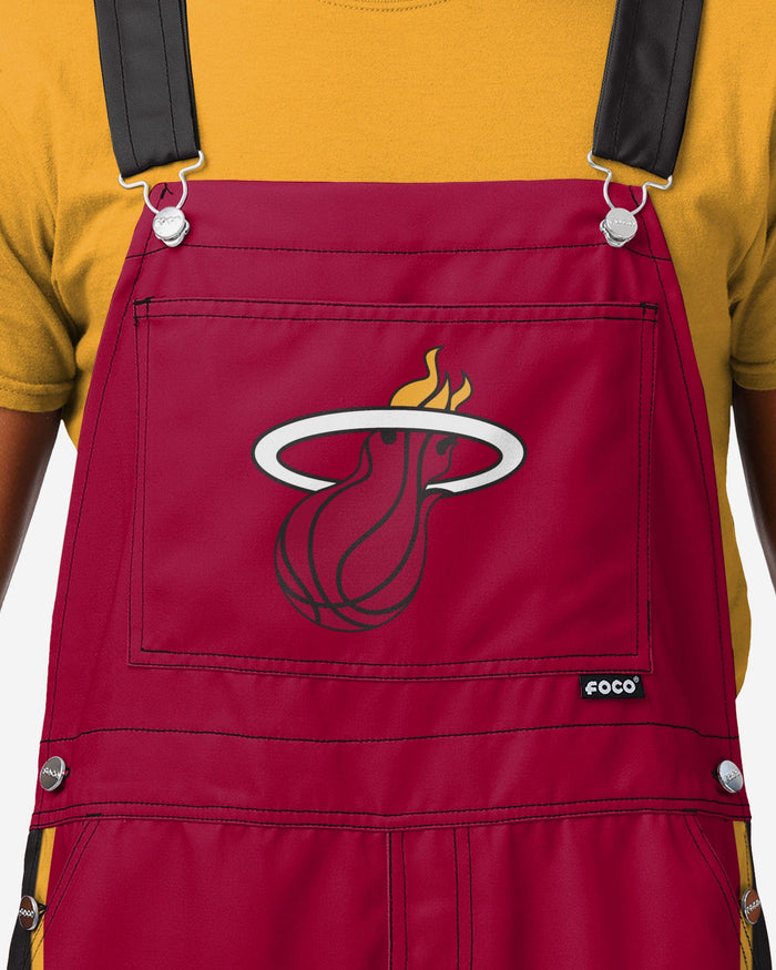 Miami Heat Mens Team Stripe Bib Overalls FOCO - FOCO.com