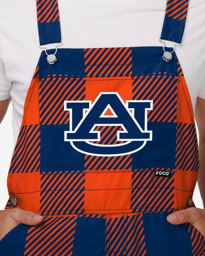 Auburn Tigers Mens Plaid Bib Overalls FOCO - FOCO.com