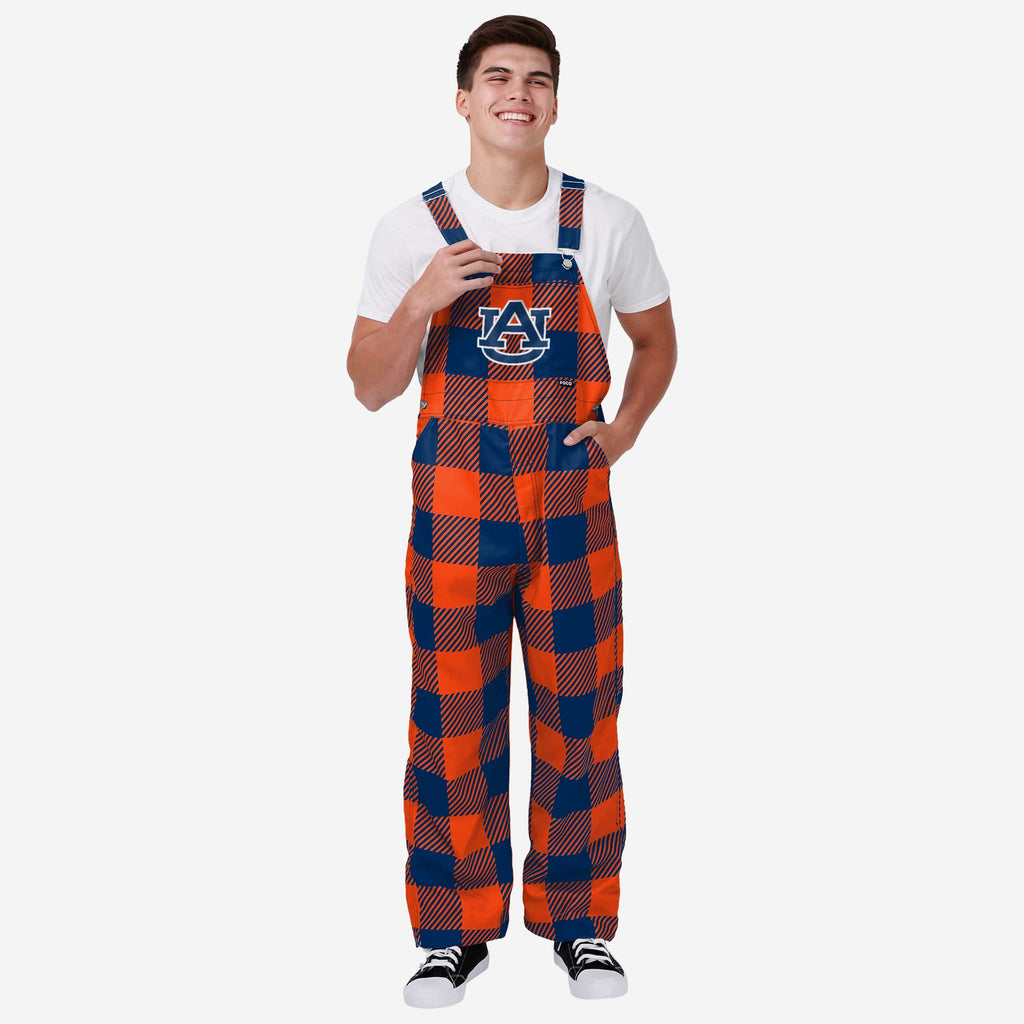 Auburn Tigers Mens Plaid Bib Overalls FOCO S - FOCO.com