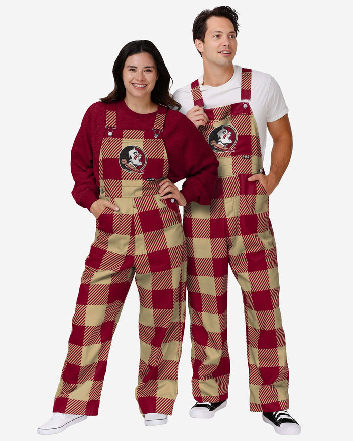 Florida State Seminoles Mens Plaid Bib Overalls FOCO - FOCO.com