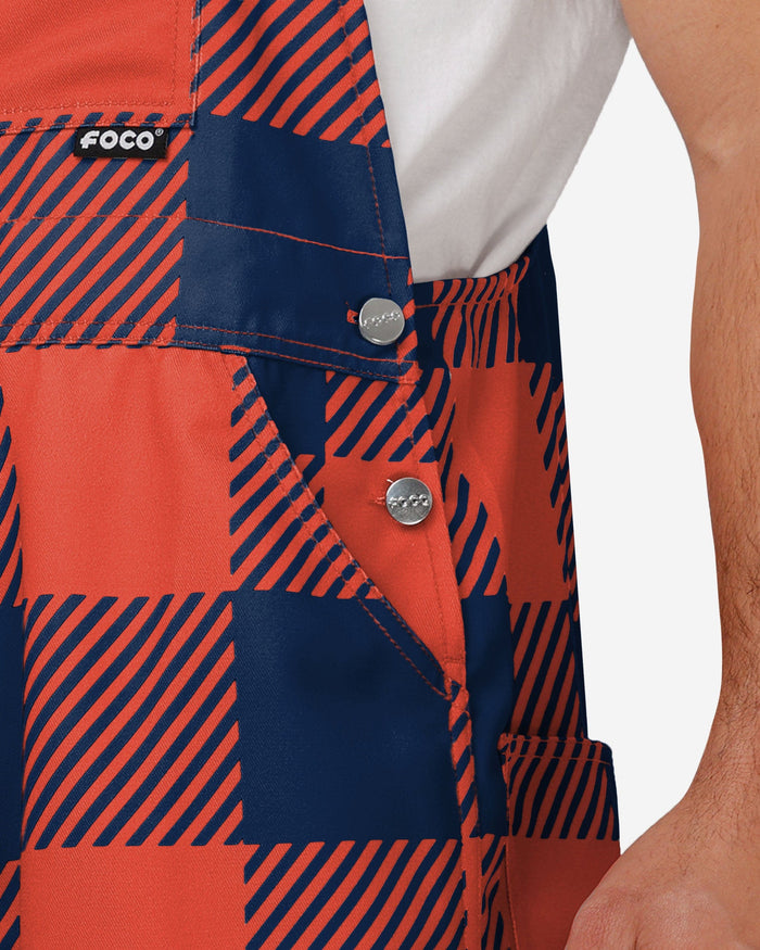 Illinois Fighting Illini Mens Plaid Bib Overalls FOCO - FOCO.com