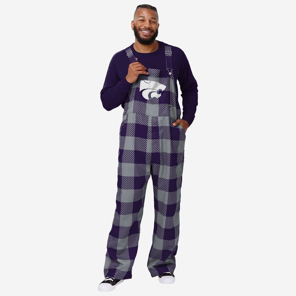 Kansas State Wildcats Mens Plaid Bib Overalls FOCO S - FOCO.com