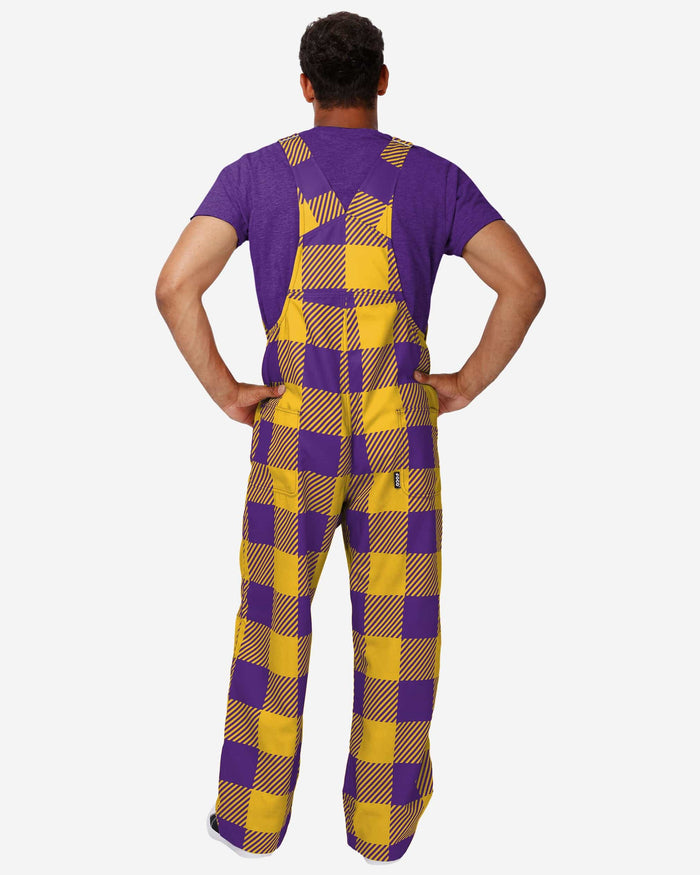 LSU Tigers Mens Plaid Bib Overalls FOCO - FOCO.com