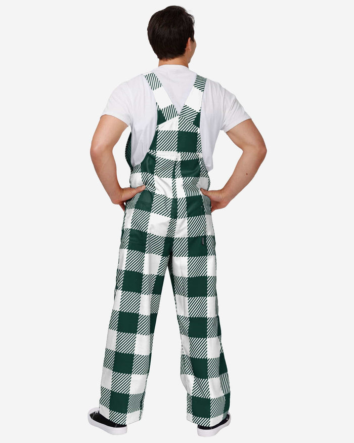 Michigan State Spartans Mens Plaid Bib Overalls FOCO - FOCO.com