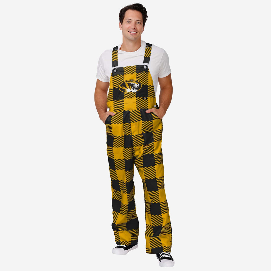 Missouri Tigers Mens Plaid Bib Overalls FOCO S - FOCO.com