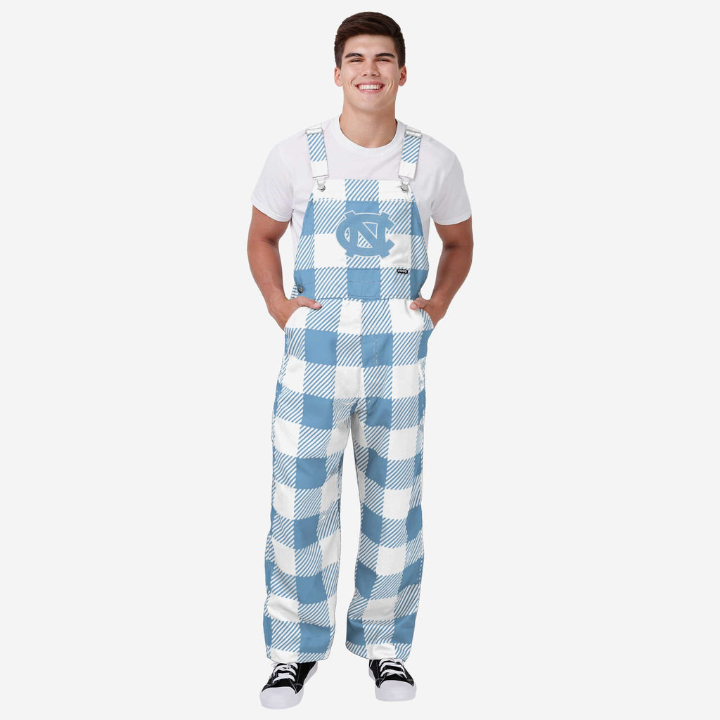 North Carolina Tar Heels Mens Plaid Bib Overalls FOCO S - FOCO.com