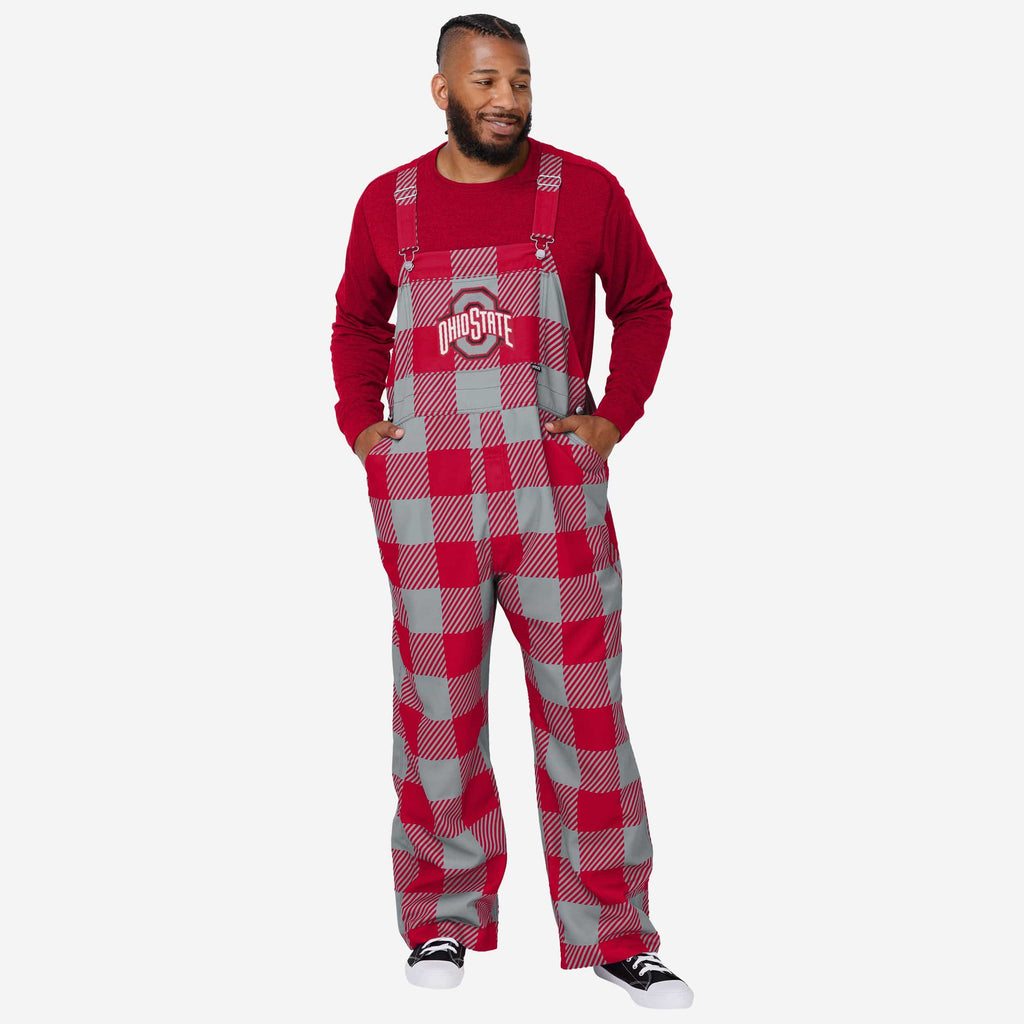 Ohio State Buckeyes Mens Plaid Bib Overalls FOCO S - FOCO.com