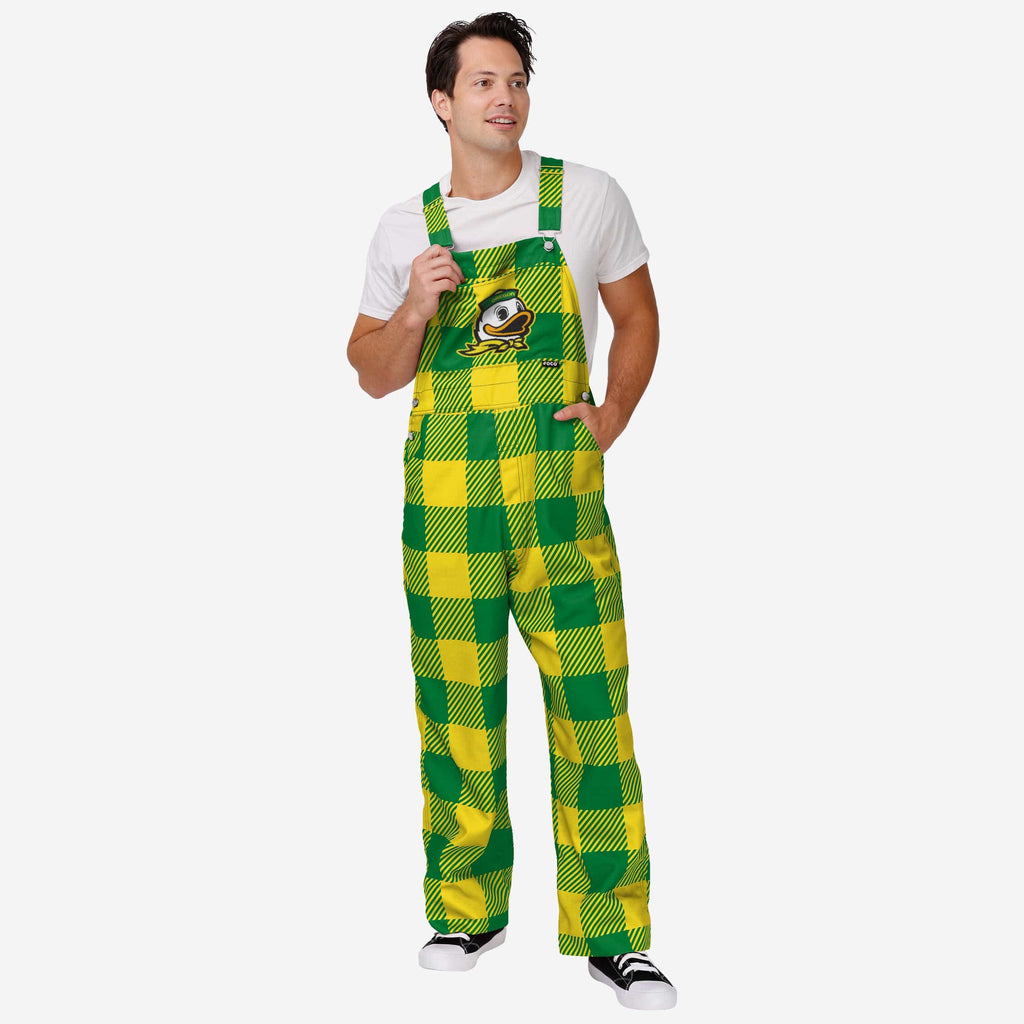 Oregon Ducks Mens Plaid Bib Overalls FOCO S - FOCO.com