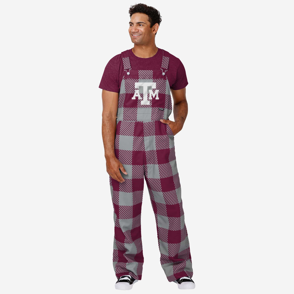 Texas A&M Aggies Mens Plaid Bib Overalls FOCO S - FOCO.com