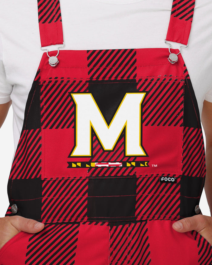 Maryland Terrapins Mens Plaid Bib Overalls FOCO - FOCO.com