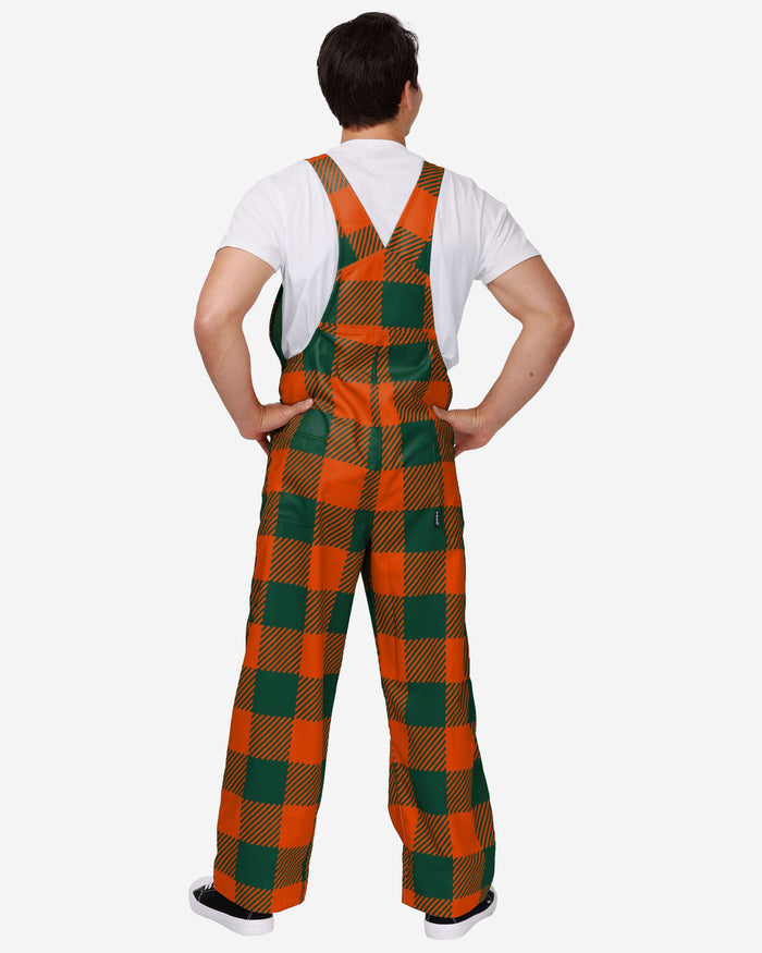 Miami Hurricanes Mens Plaid Bib Overalls FOCO - FOCO.com