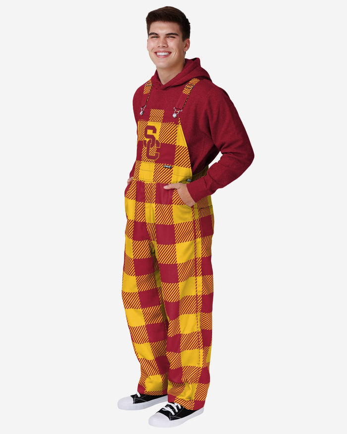 USC Trojans Mens Plaid Bib Overalls FOCO S - FOCO.com